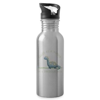 Échoué en tant qu’humain – Je suis un dinosaure maintenant - Gourde avec paille intégrée - argent clair - Droite