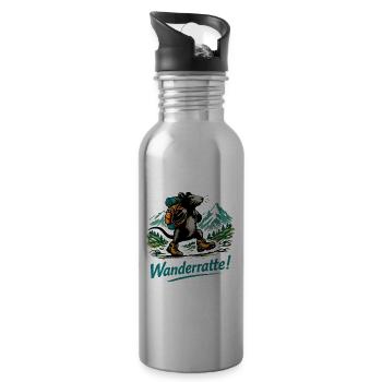 Wanderratte Wanderabenteuer - Trinkflasche mit integriertem Trinkhalm - Lightsilver - Rechts