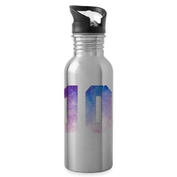 Ausgabe 10 – 10-jähriges Jubiläumsgeschenk - Trinkflasche mit integriertem Trinkhalm - Lightsilver - Rechts