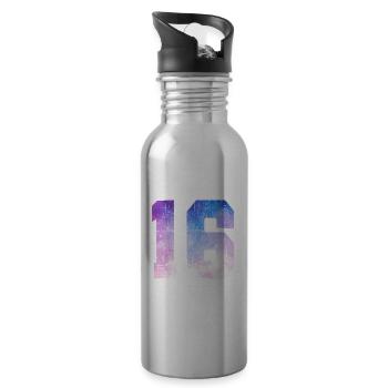 Ausgabe 16 – 16. Jubiläumsgeschenk - Trinkflasche mit integriertem Trinkhalm - Lightsilver - Rechts