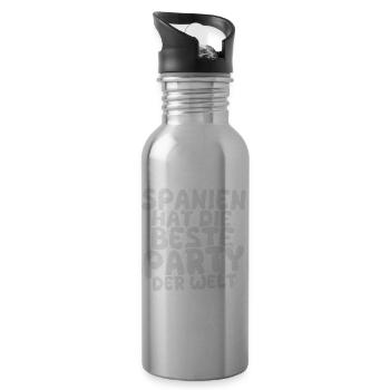 Geschenk für Spanien - Trinkflasche mit integriertem Trinkhalm - Lightsilver - Rechts