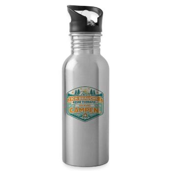 I have to camp - Water bottle with straw - silver - Right