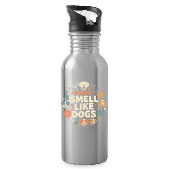 Kennel technician, kennel assistant, animal care - Water bottle with straw - silver - Right