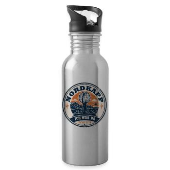 Nordkapp Nordkap Norwegen Roadtrip Geschenk - Trinkflasche mit integriertem Trinkhalm - Lightsilver - Rechts