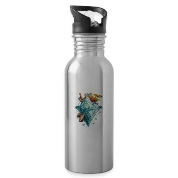 Übers Eisberg! Lustiges Cocktail Shirt - Trinkflasche mit integriertem Trinkhalm - Lightsilver - Rechts