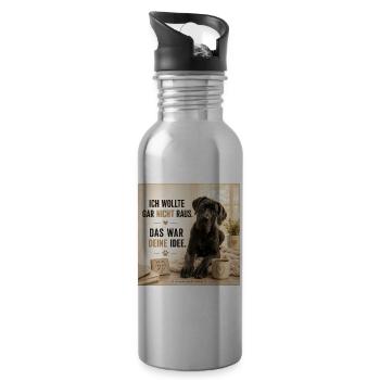 Ich wollte nicht raus das war Deine Idee - Trinkflasche mit integriertem Trinkhalm - Lightsilver - Rechts