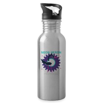 Neon Heron Protocol - Water bottle with straw - silver - Right