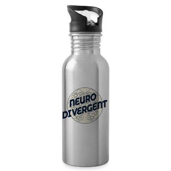 NEURODIVERGENT NEURODIVERSITY - Water bottle with straw - silver - Right