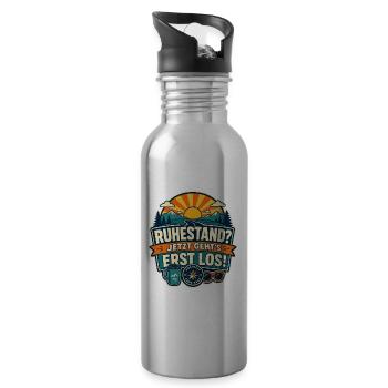 Ruhestand – Jetzt geht’s erst los Abenteuer - Trinkflasche mit integriertem Trinkhalm - Lightsilver - Rechts