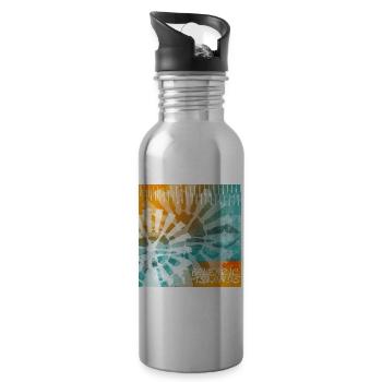 Balearic Islands Tie-Dye - Water bottle with straw - silver - Right