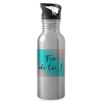Fièr de toi - Gourde avec paille intégrée - argent clair - Droite