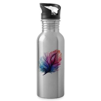 Prismatic Feather Gradient - Water bottle with straw - silver - Right