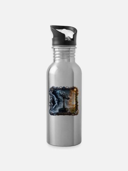 Wetterkontrolleur - Trinkflasche mit integriertem Trinkhalm - Lightsilver