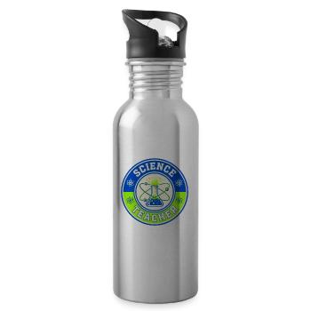 Vintage Science Teacher Flask Planetarische Umlaufbahnen oben - Trinkflasche mit integriertem Trinkhalm - Lightsilver - Rechts