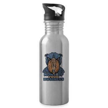 Shoebill – Geht dich nichts an - Trinkflasche mit integriertem Trinkhalm - Lightsilver - Rechts