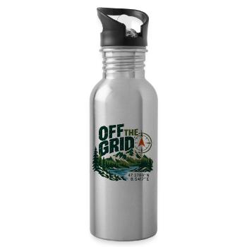 Off The Grid Berglandschaft Kompass - Trinkflasche mit integriertem Trinkhalm - Lightsilver - Rechts