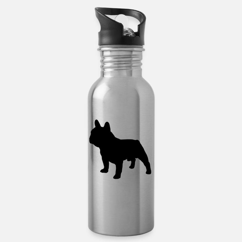 Französisch Schatten (2) - Trinkflasche mit integriertem Trinkhalm - Lightsilver