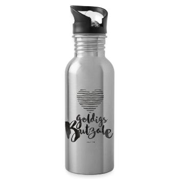 goldigs Butzale Stripes - Trinkflasche mit integriertem Trinkhalm - Lightsilver - Rechts