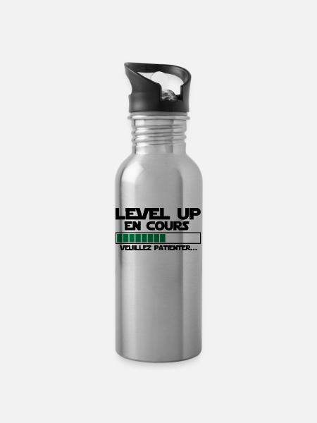 level up en cours veuillez patienter - Gourde avec paille intégrée - argent clair