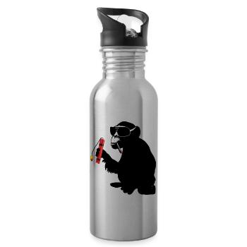 explosive monkey - Water bottle with straw - silver - Right