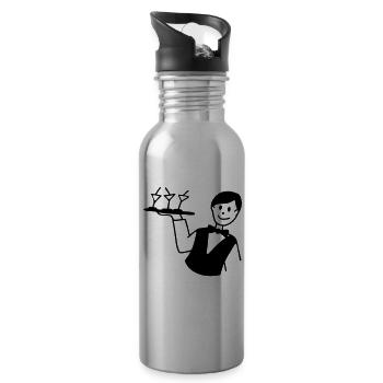 Waiter - Water bottle with straw - silver - Right