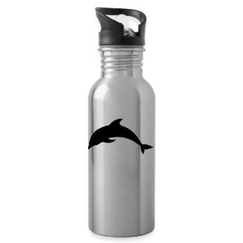 dolphin - Water bottle with straw - silver - Right