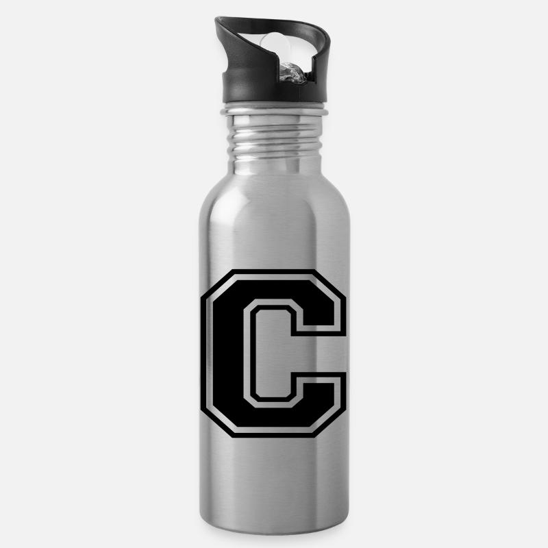 c - Water bottle with straw - silver