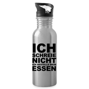 Geschenk zur Geburt eines Baby witziger Spruch - Trinkflasche mit integriertem Trinkhalm - Lightsilver - Rechts