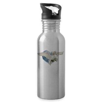 Licorne Licorne volant - Gourde avec paille intégrée - argent clair - Droite