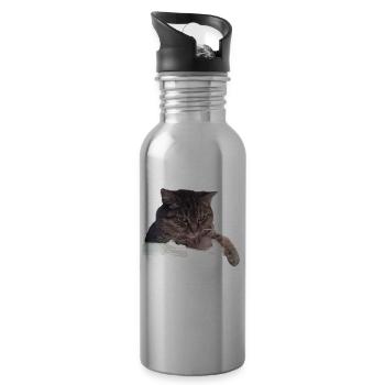 cat - Water bottle with straw - silver - Right
