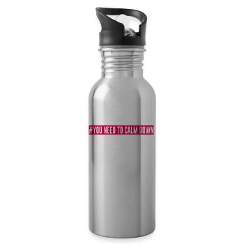 "#You need to calm down" - Trinkflasche mit integriertem Trinkhalm - Lightsilver - Rechts