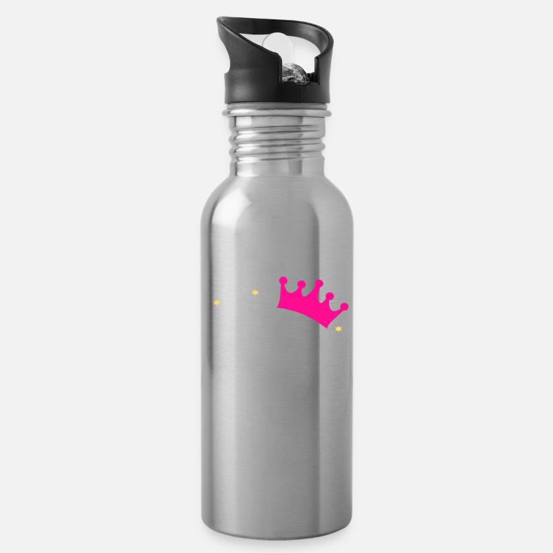 grosse schwester w - Trinkflasche mit integriertem Trinkhalm - Lightsilver