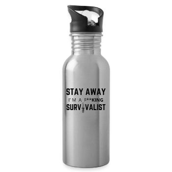 KING SURVIVALIST - Trinkflasche mit integriertem Trinkhalm - Lightsilver - Rechts