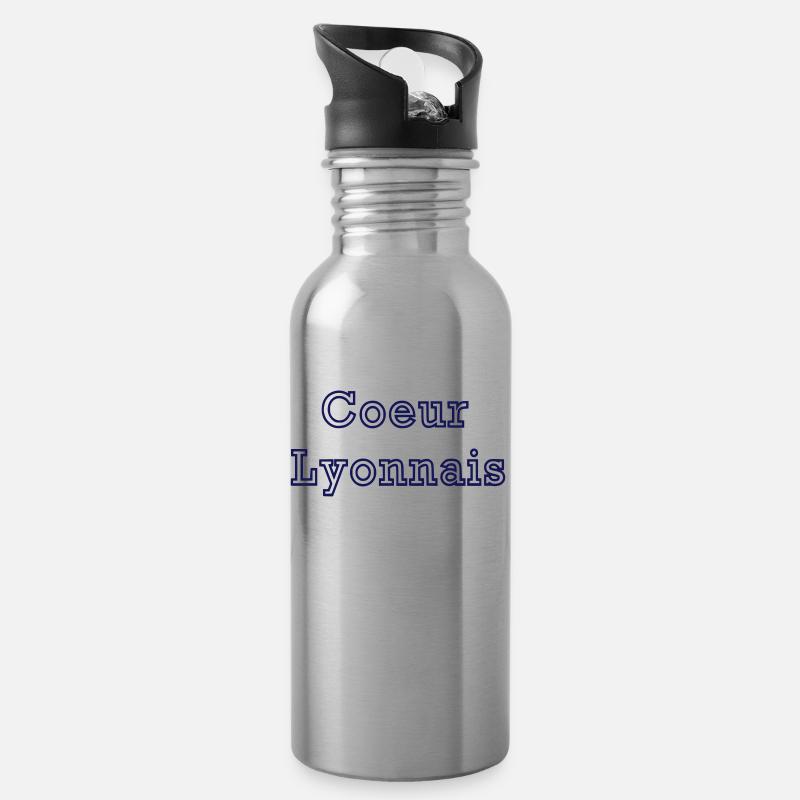 Coeur lyonnais - Gourde avec paille intégrée - argent clair