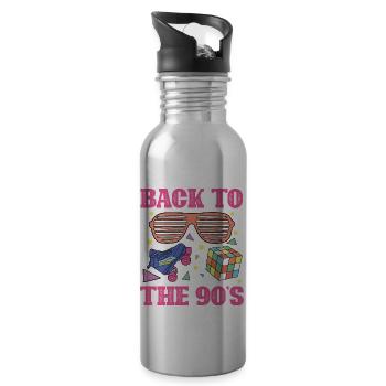 90s 90er - Trinkflasche mit integriertem Trinkhalm - Lightsilver - Rechts
