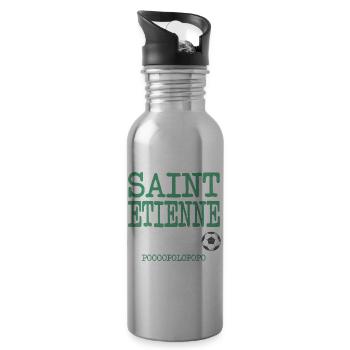 Sainté Saint-Etienne Stéphanois Popolopopo - Gourde avec paille intégrée - argent clair - Droite