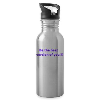 Be the best version of you - Water bottle with straw - silver - Right