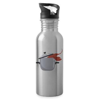 Hummer Chillin Hummer Languste Meeresfrüchte - Trinkflasche mit integriertem Trinkhalm - Lightsilver - Rechts