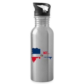 République dominicaine - Gourde avec paille intégrée - argent clair - Droite