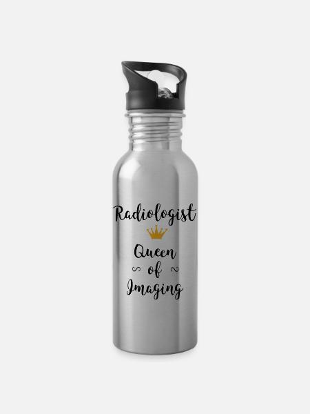 Radiologie - Gourde avec paille intégrée - argent clair