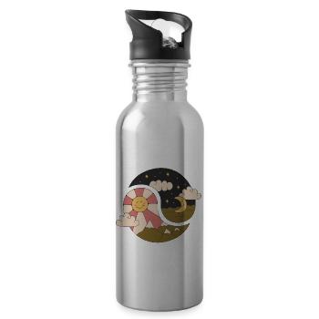 J’appartiens à Nature Retro Nature Designs - Gourde avec paille intégrée - argent clair - Droite