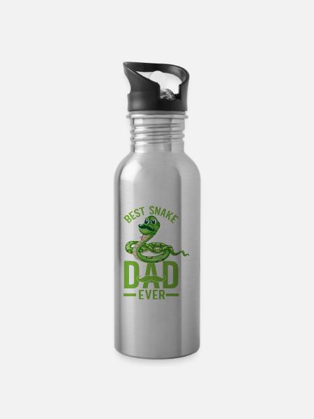 Schlangenbesitzer Schlangenliebhaber Schlangen - Trinkflasche mit integriertem Trinkhalm - Lightsilver