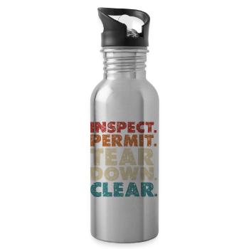 Inspect Permit Tear Down Clear - Trinkflasche mit integriertem Trinkhalm - Lightsilver - Rechts