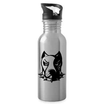 Hund - Trinkflasche mit integriertem Trinkhalm - Lightsilver - Rechts