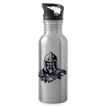 Spartiate / Guerrier / Combattant / Ancien / Sparte - Gourde avec paille intégrée - argent clair - Droite