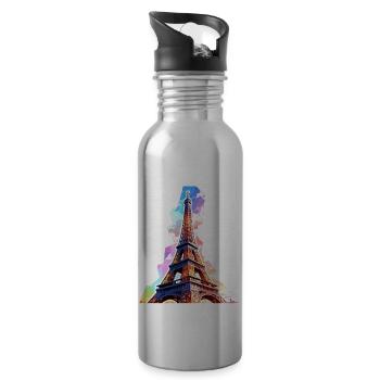 Eiffel tower #14 - Gourde avec paille intégrée - argent clair - Droite