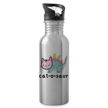 Cat-O-Saur - Trinkflasche mit integriertem Trinkhalm - Lightsilver - Rechts