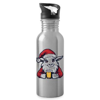 Chèvre de montagne Bière Noël Noël - Gourde avec paille intégrée - argent clair - Droite