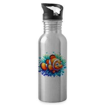 Clownfish - Water bottle with straw - silver - Right