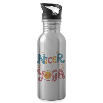 I'm Nicer After Yoga 12 - Trinkflasche mit integriertem Trinkhalm - Lightsilver - Rechts